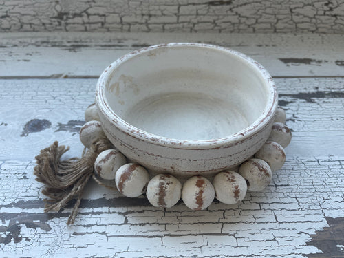 Beaded Tassel Clay Candle
