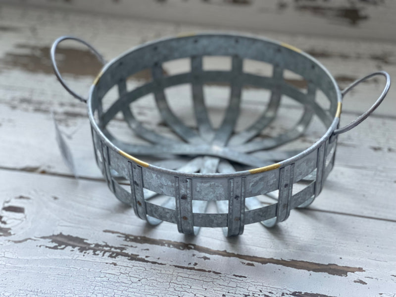 Galvanized Round Basket