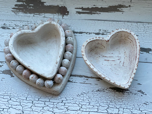 Beaded Heart Candle Bowl