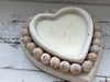 Beaded Heart Candle Bowl