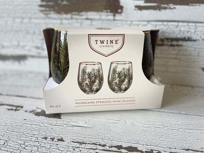 Evergreen Wine Glass Duo
