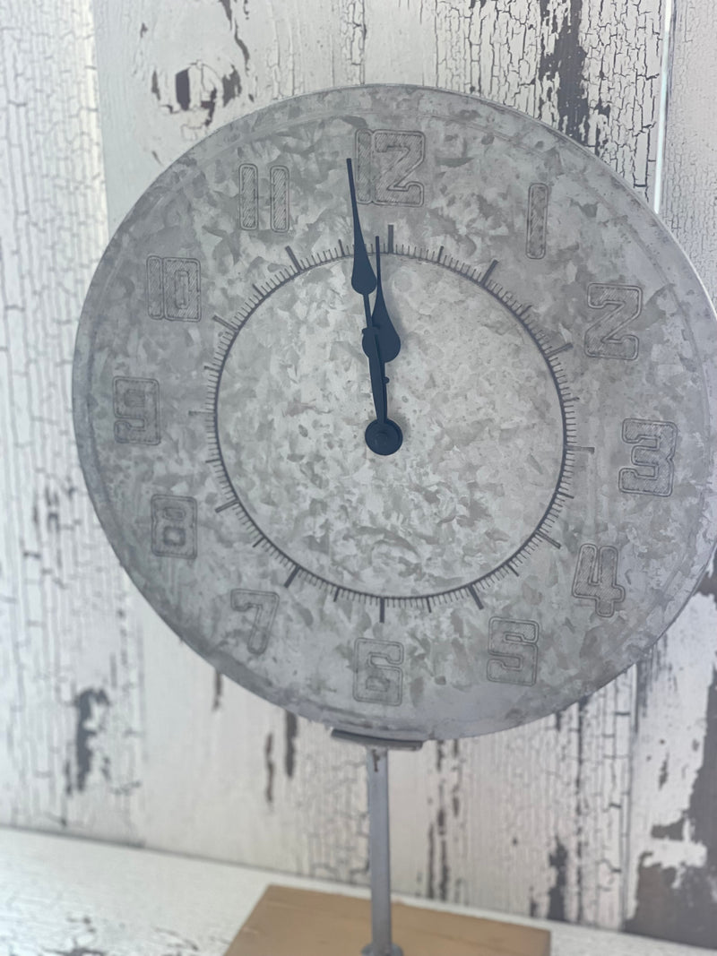 Galvanized Table Top Clock