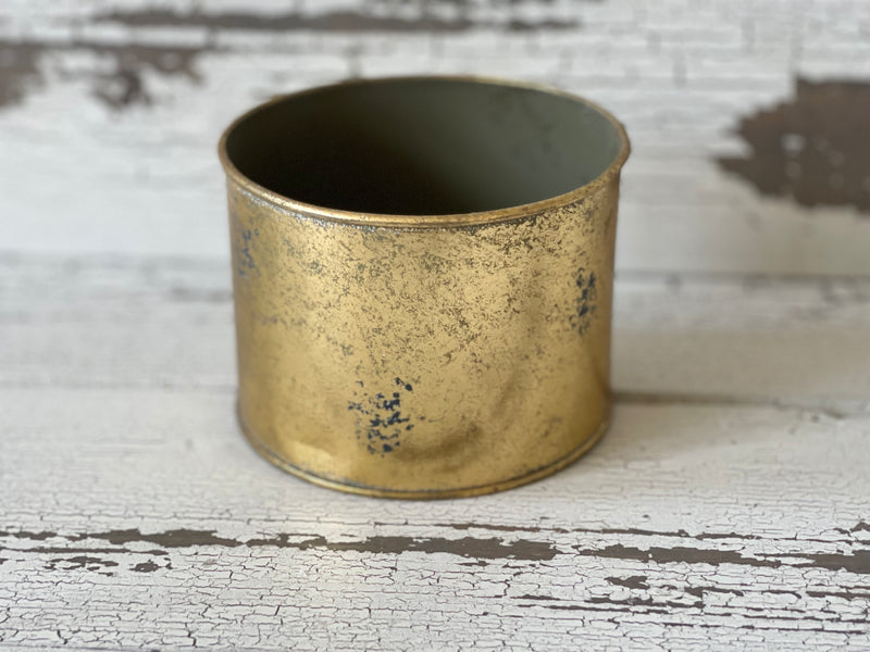 Small Gold Distressed Bucket