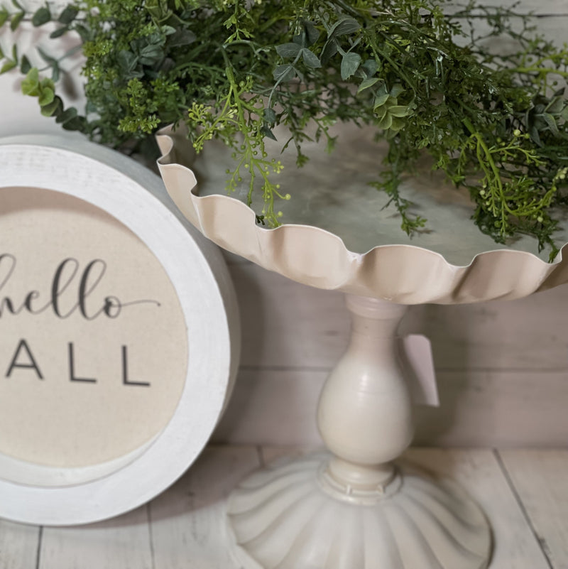 Cream Fluted Pedestal