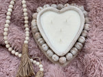 Beaded Heart Candle Bowl